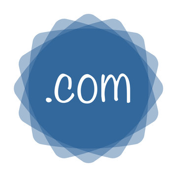 App Icon blau .com Handschrift