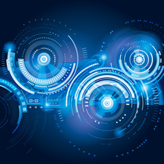 Aufkleber - Abstract technology engineering blue technical background.