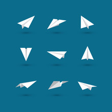 White Paper Plane Icons