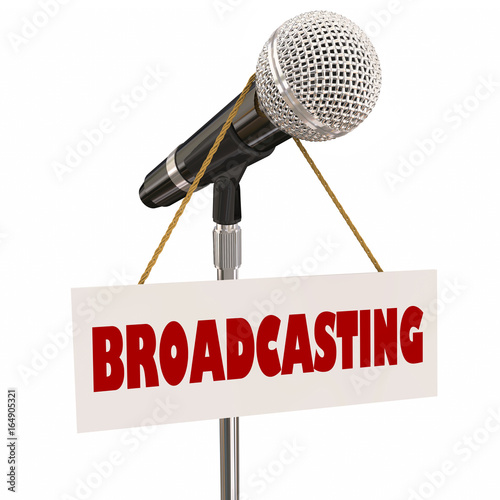 Fotografia, Obraz Broadcasting Microhpone Sign Media Announcer Anchor Host 3d Illustration