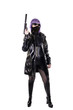 © michelaubryphoto - Sexy killer holding gun, isolated on white background.