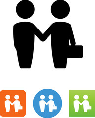 Sticker - Businessmen Shaking Hands Icon - Illustration