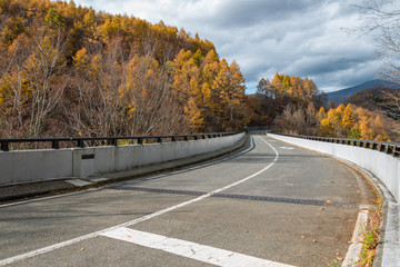 Bandai Azuma skyline road trip in autumn season.