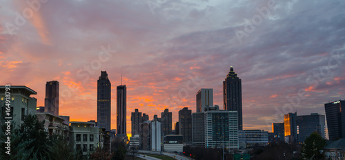 Plakat Zachód słońca - Atlanta, Ga. - Z Jackson Street Bridge