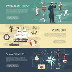 Wall Mural - Sailing Horizontal Banners Webpage Design 