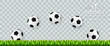 Vector football banner with soccer ball trajectory path