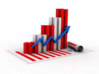 Poster - 3d rendering Stock market online business concept. business Graph
