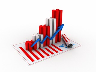 Poster - 3d rendering Stock market online business concept. business Graph
