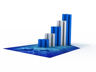 Poster - 3d rendering Stock market online business concept. business Graph
