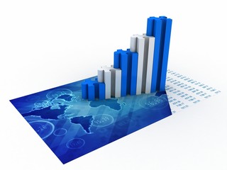 Poster - 3d rendering Stock market online business concept. business Graph
