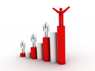 Poster - 3d rendering business man with pie graph
