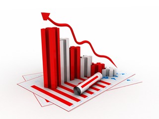 Poster - 3d rendering Stock market online business concept. business Graph
