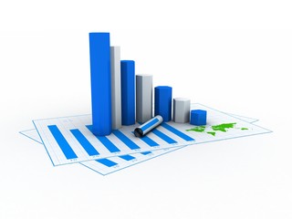 Poster - 3d rendering Stock market online business concept. business Graph
