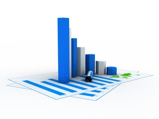 Poster - 3d rendering Stock market online business concept. business Graph
