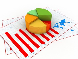 Poster - 3d rendering Stock market online business concept. business Graph
