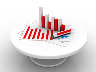 Poster - 3d rendering Stock market online business concept. business Graph
