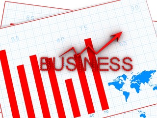 Poster - 2d rendering Stock market online business concept. business Graph
