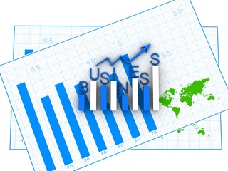 Poster - 2d rendering Stock market online business concept. business Graph
