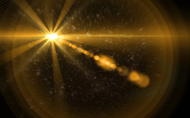 Wall Mural - abstract lens flare dusty with black background.modern abstract beautiful rays light streak backgrou