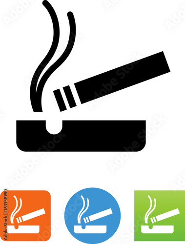 Fotografija Cigarette In Ash Tray Icon - Illustration