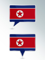 Poster - A set of pointers. The national flag of North Korea on the location indicator. Vector illustration.