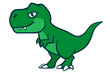Cute cartoon green  t-rex dinosaur
