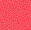 Watermelon seeds summer seamless pattern, white seeds on red background