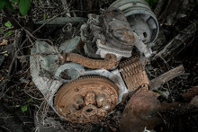 Old Rusty Motorcycle Engine