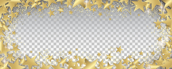 Sticker - Transparent gold stars banner