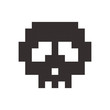 pixel skull pixel art cartoon retro game style