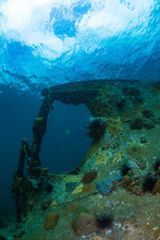 The Stern Section Of An Upside Down Wreck 