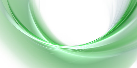 Abstract fractal background for design. Green and white waves