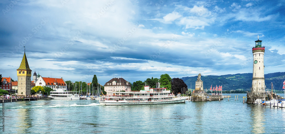 Hafen Lindau am Bodensee - obrazy, fototapety, plakaty 