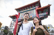 © stockphoto mania - young asian backpacker happiness traveling destination in bangkok china town