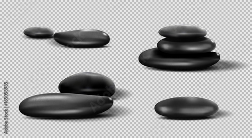 Cuadros en Lienzo Collection of black SPA stones