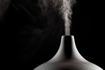 close up of an ultrasonic aromatherapy oil diffuser in use.