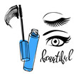 Mascara fashion banner, clear template for advertising or magazine page.