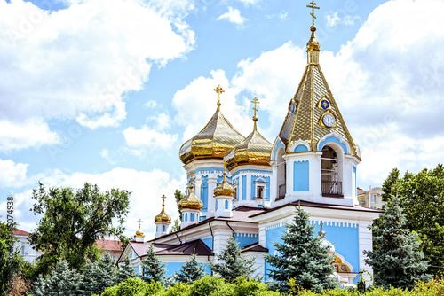 Fotografie, Obraz Ciuflea monastery sf teodor tiron, Chisinau, Moldova, sunny day blue sky trees a