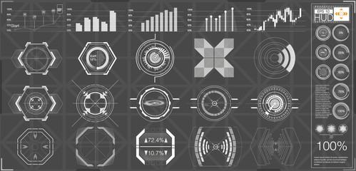 Leinwandbilder - Abstract HUD. Futuristic Sci Fi Modern User interface Set. 