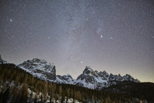 Wonderful Starry Night Above The Dolomites