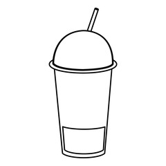 Poster - coffee shake with straw vector illustration design