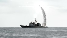 3D Animation Of A Naval Vessel Firing A Missile.