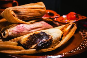 Canvas Print - tamales de mole mexican food