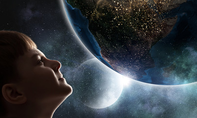 Wall Mural - Exploring this great world . Mixed media