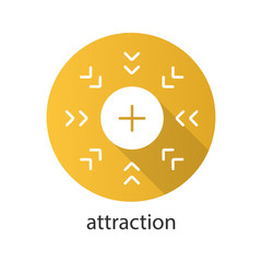 Poster - Attraction symbol flat design long shadow glyph icon