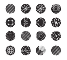 Poster - circle shapes set for design. simple geometric forms in black an