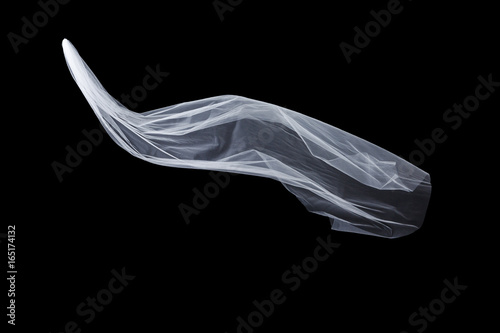 Fotomural wedding white Bridal veil isolated on black background