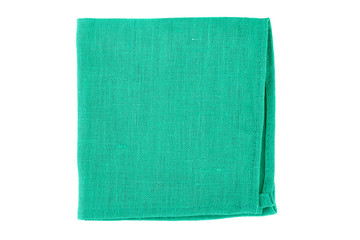 Wall Mural - Green textile napkin on white