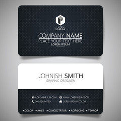 Wall Mural - black modern creative business card and name card,horizontal simple clean template vector design, la