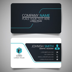 Wall Mural - blue modern creative business card and name card,horizontal simple clean template vector design, lay